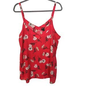Torrid Womens 1X Pink Floral Sleeveless Sophie Chiffon Drape Cami Swing Tank Top